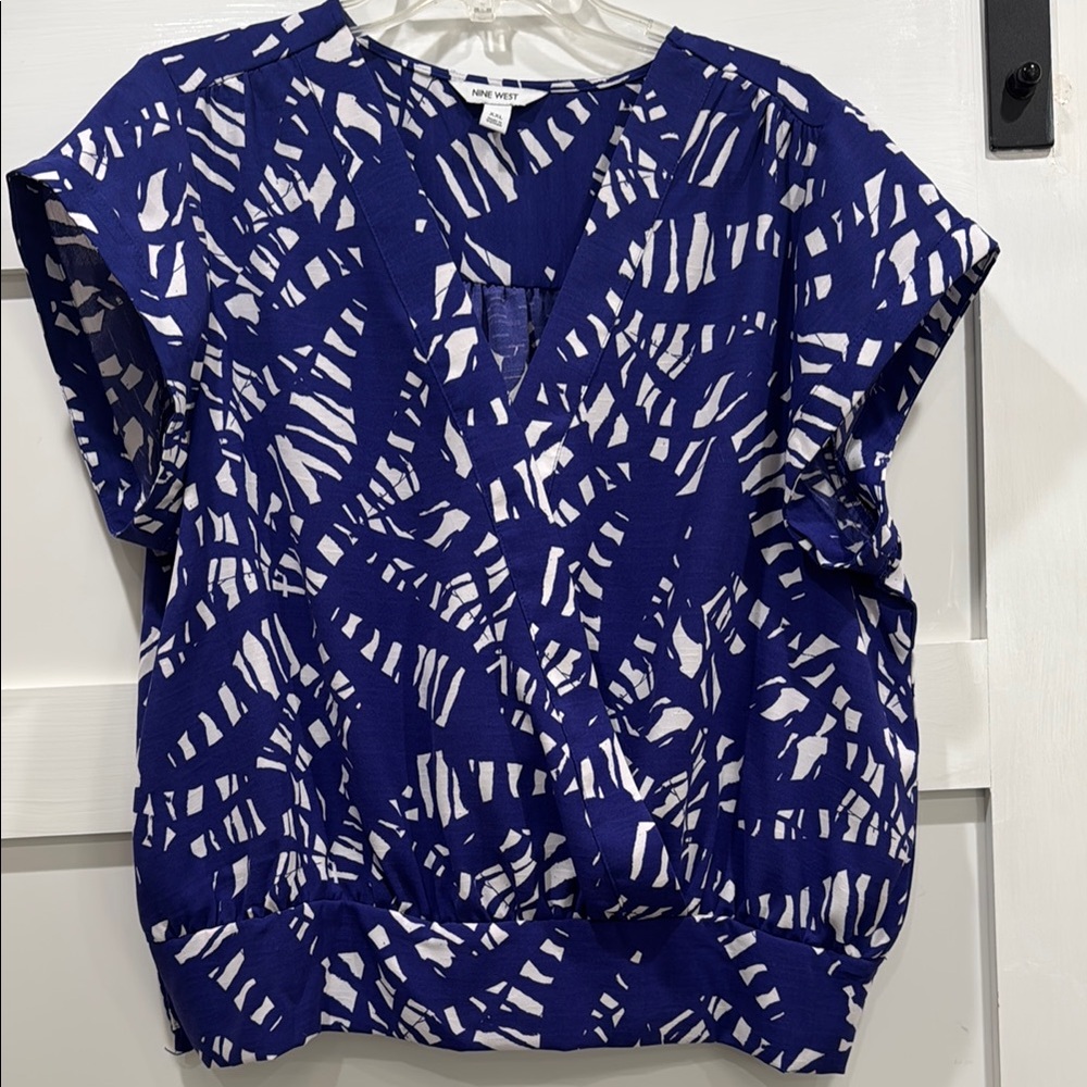 Purple and White Patterned Women's Top